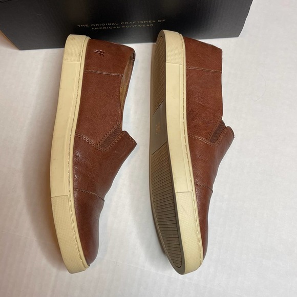 Frye Cognac Brown Gemma Cap Slip-On Sneaker Womens Size 8 M - Picture 4 of 9